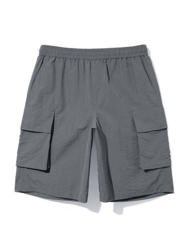 Unisex Full Elastic Waist Bermuda Cargo Shorts [DARK GREY] - UCLA - Modalova