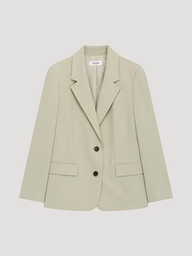 Back Slit Single Button Slim Fit Jacket [Beige] (AWSJKP11020) - SISTINA - Modalova