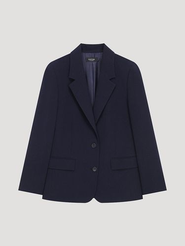 Back Slit Single Setup Slim Fit Jacket [Dark Navy] (AWSJKP11020) - SISTINA - Modalova