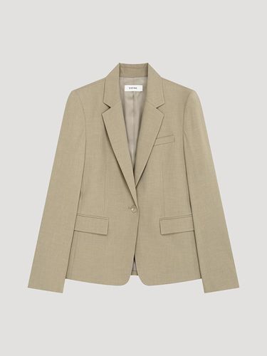 Minimal Single Button Slim Fit Jacket [Beige] (AWSJKP11010) - SISTINA - Modalova