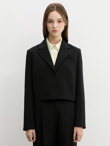 Single-breasted Cropped Slim Fit Jacket [Black] (AWSJKP11030) - SISTINA - Modalova