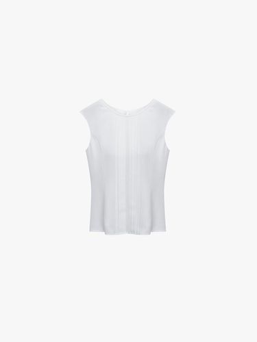 Pin-tuck Sleeveless Slim Fit Blouse (ITO4BBL500) [WHITE] - IT MICHAA - Modalova