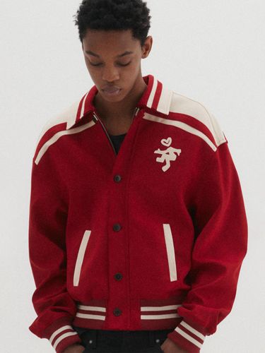 Heartfield Crop Varsity Jacket [Red] - DNSR - Modalova