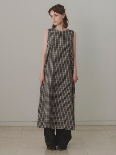 Check Strap One-piece Dress [Brown] - THE MITTEN - Modalova