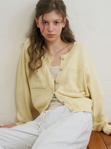 Pocket Button Cardigan [2Color] - lettera - Modalova