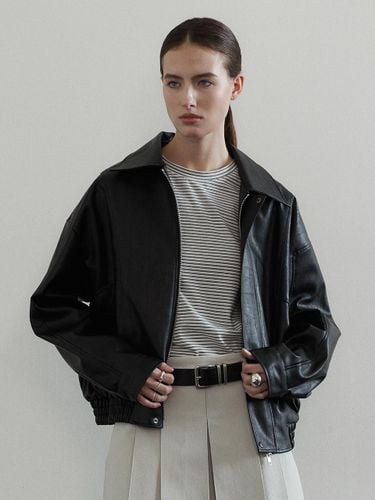 Basic Leather Blouson Jacket [2 COLORS] - STAYPEOPLE - Modalova