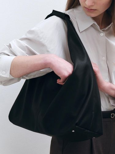 Classic Handle Leather Hobo Bag [Black] - LOEIL - Modalova