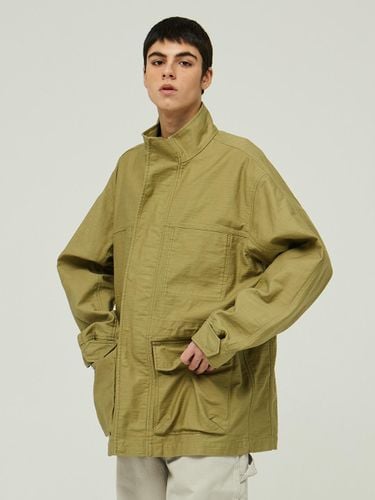 Safari Satin Cotton Overfit Military Field Jacket (5311) [Khaki] - MAGOODGAN - Modalova