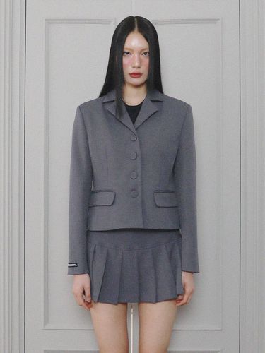 COLLAR FIT BLAZER (GREY) - UGLYSHADOW - Modalova