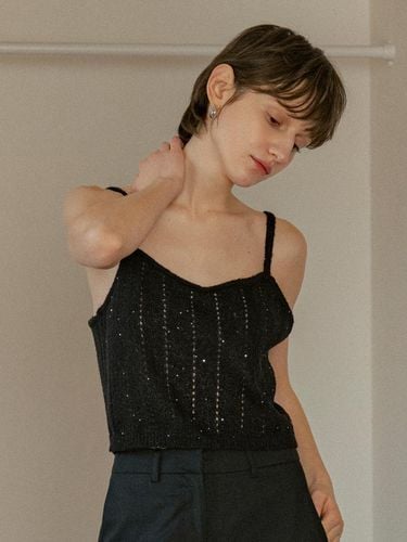 Sequin Knit Bustier Vest (KN4260) [] - vanone atelier - Modalova