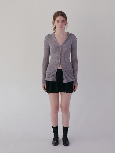 SLIM FIT COLLAR CARDIGAN [GREY] - SOFT SEOUL - Modalova