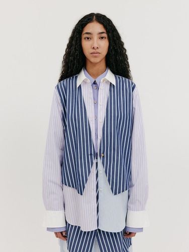 Vest Layered Shirt [Lavender Multi] - EENK - Modalova