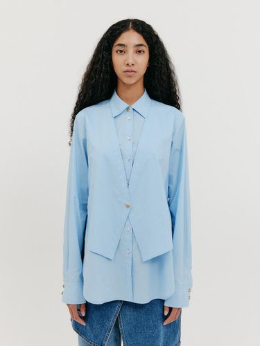 Vest Layered Shirt [Sky Blue] - EENK - Modalova