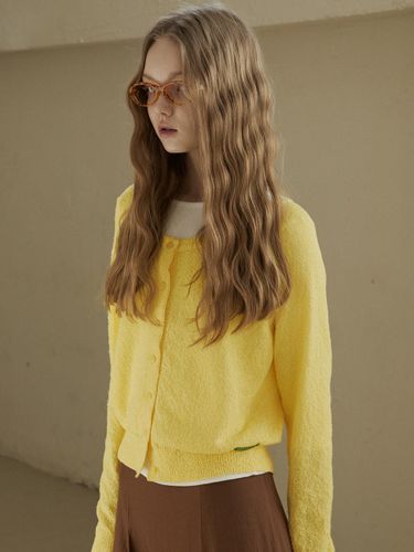 Summer Boucle Cardigan [Yellow] - GREENBUTTER - Modalova