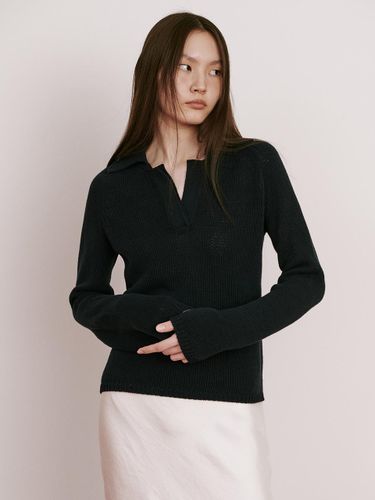 Opend collar Knit Top Sweater - WNDERKAMMER - Modalova