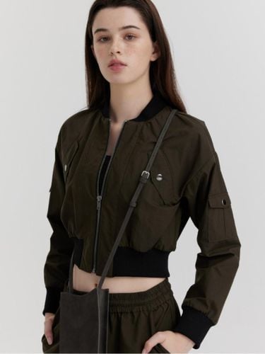 Zip-up High-waist Bomber Jacket [Green] - STACY ON - Modalova