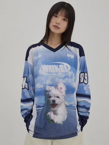 Maltese Cloud Mesh Jersey Long Sleeve T-shirt [Navy] - WAIKEI - Modalova