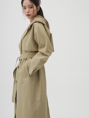 Detachable Hoodie Overfit Trench Coat (AQ1WC261) - LAP - Modalova