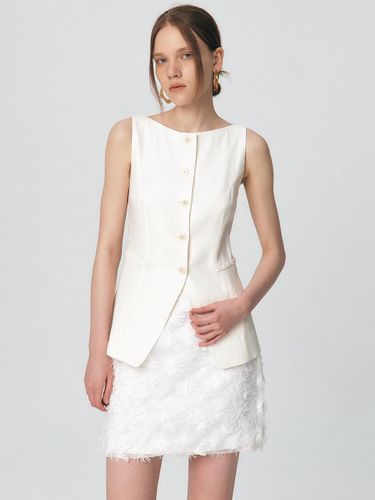 Linen Boat-neck Vest Shirt [Ivory] - KUME - Modalova