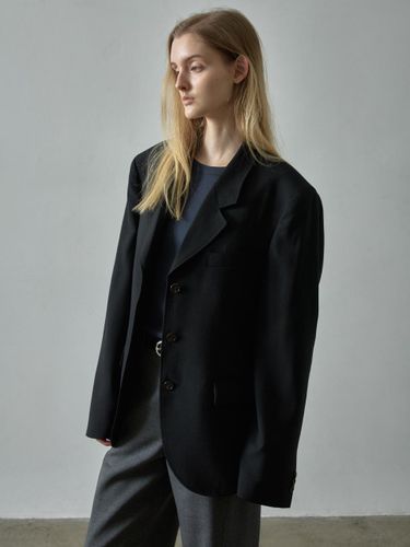 Summer wool 3-button jacket [black] - FACADE PATTERN - Modalova