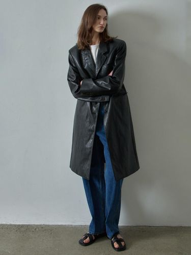 Leather Midi Jacket [Black] - FACADE PATTERN - Modalova