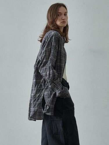 Boy-fit Check Shirt [Black] - FACADE PATTERN - Modalova
