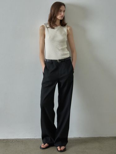 Curved Summer Wool Pants [black] - FACADE PATTERN - Modalova