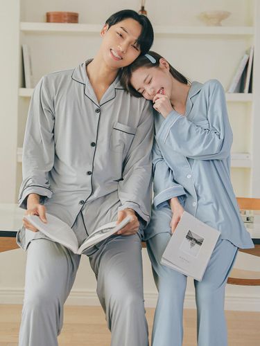 August Spring/Fall Fleece Two-Piece Pajama Set [Pink] - GLAM GONGGAM - Modalova