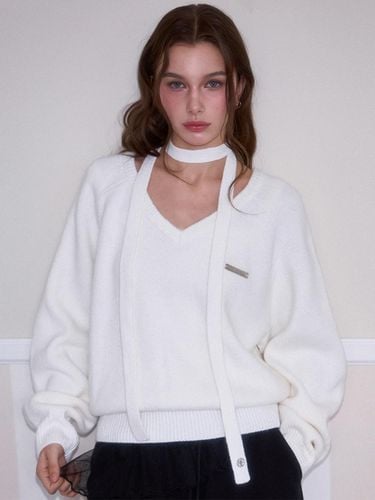 Tie Vneck Knit [Ivory] - Rosefrantz - Modalova