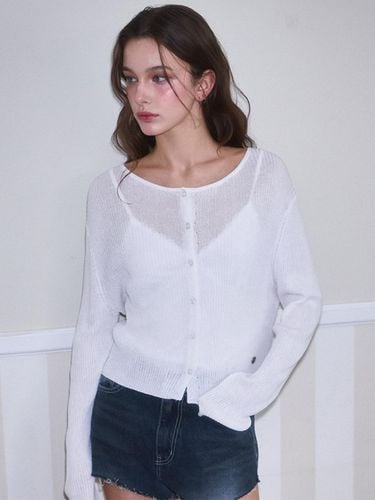 Linen Knit Cardigan [Ivory] - Rosefrantz - Modalova