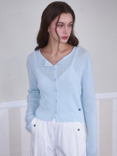 Linen Knit Cardigan [Sky Blue] - Rosefrantz - Modalova