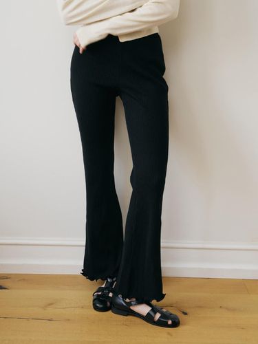 Bootcut Layerd Pants [Black] - Fabricology - Modalova