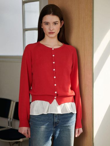 Raglan Cardigan [Red] - Mellett - Modalova