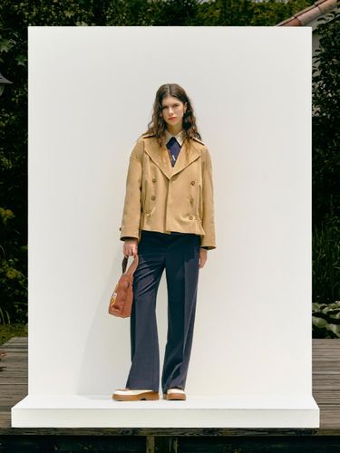 STRING SHORT TRENCH COAT [CAMEL] - LUV.M - Modalova