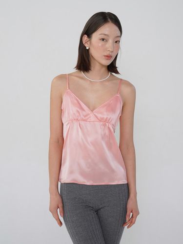 Silk Sleeveless Top (Pink) - pelote - Modalova
