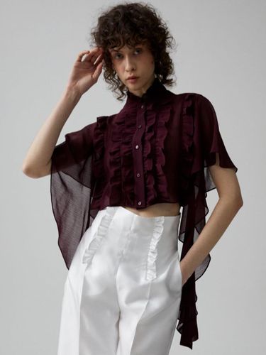 Crop Chiffon Blouse - studio paul&company - Modalova