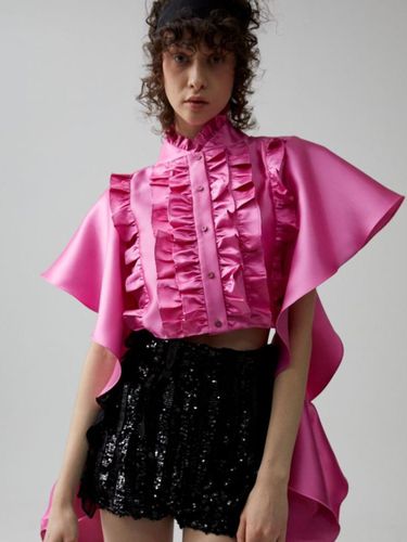 Crop Satin Blouse - studio paul&company - Modalova