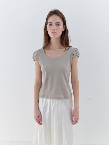Jean Cap-sleeve Top [Taupe] - LO61 - Modalova