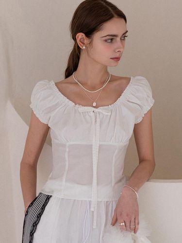 Banding Puff Strap Crop Blouse - SY2C - Modalova