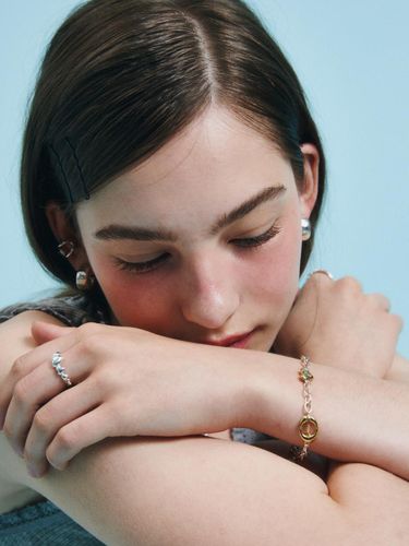 Silver 925 e & Heart B Bracelet - LOVEMBER - Modalova
