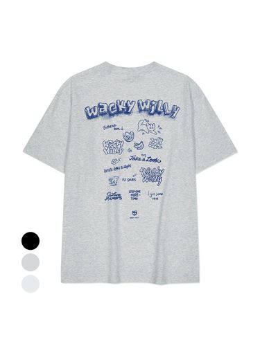 ★Wacky WiLLy★ Typo Synthetic Long Sleeve T-Shirt Navy Wacky Willy Shirt | Modalova