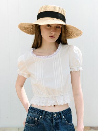 CROP LACE BLOUSE [WHITE] - ROLAROLA - Modalova