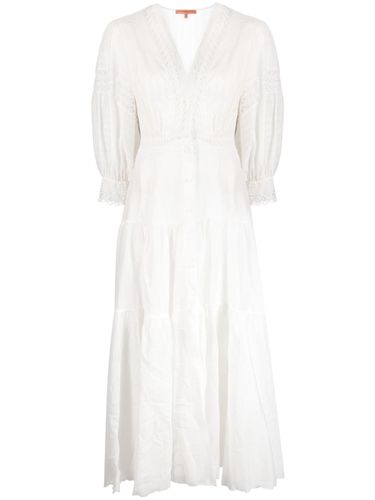 Lace Detail Cotton Midi Dress - Ermanno Scervino - Modalova
