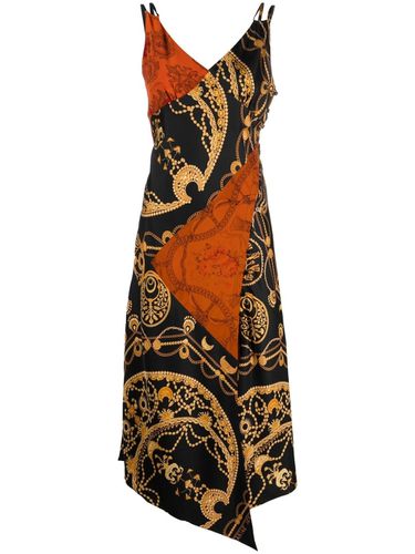 Printed Long Cocktail Silk Dress - Marine Serre - Modalova