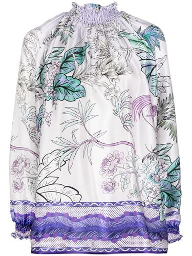 High Neck Printed Silk Blouse - For restless sleepers - Modalova