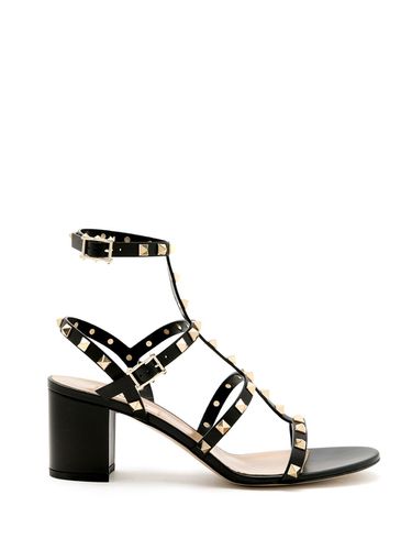 Rockstud Leather Heel Sandals - Valentino Garavani - Modalova