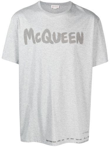 Graffiti Organic Cotton T-shirt - Alexander McQueen - Modalova