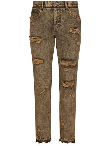 Ripped Denim Cotton Jeans - Dolce & Gabbana - Modalova