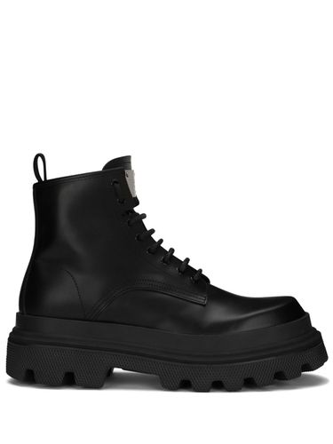 Leather Laced Up Boots - Dolce & Gabbana - Modalova