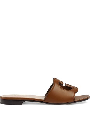 Cut Leather Flat Sandals - Gucci - Modalova